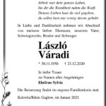 Traueranzeige László Váradi