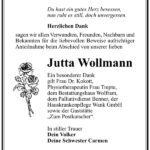 Traueranzeige Jutta Wollmann