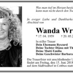 Traueranzeige Wanda Wronska