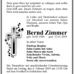 Traueranzeige Bernd Zimmer