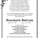 Traueranzeige Rosemarie Battram