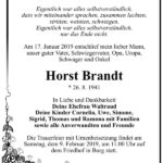 Traueranzeige Horst Brandt