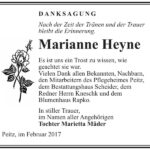 Danksagung Marianne Heyne