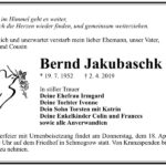 Traueranzeige Bernd Jakubaschk