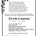 Traueranzeige Erwin Laurenz
