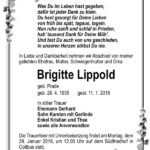 Traueranzeige Brigitte Lippold, geb. Prade
