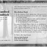 Danksagung Manfred Rudtsch