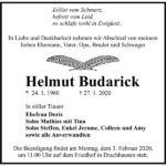Traueranzeige Helmut Budarick