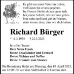 Traueranzeige Richard Bürger