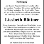 Danksagung Liesbeth Büttner