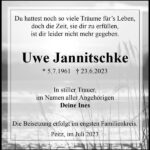 Traueranzeige Uwe Jannitschke