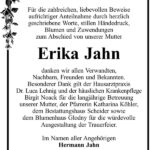 Danksagung Erika Jahn