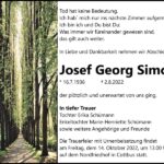 Traueranzeige Josef Georg Simon