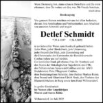 Danksagung Detlef Schmidt