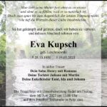 Traueranzeige Eva Kupsch, geb. Leschniewski