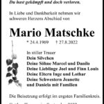 Traueranzeige Mario Matschke
