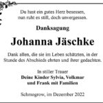 Danksagung Johanna Jäschke