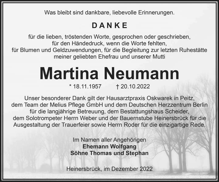 Danksagung Martina Neumann