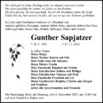 Traueranzeige Gunther Sapjatzer