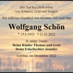 Traueranzeige Wolfgang Schön
