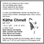 Traueranzeige Käthe Chmell, geb. Koch