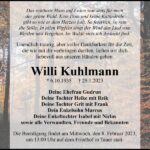 Traueranzeige Willi Kuhlmann
