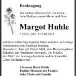 Danksagung Margot Huhle