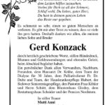 Danksagung Gerd Konzack