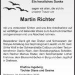 Danksagung Martin Richter