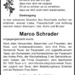 Traueranzeige Marco Schrader