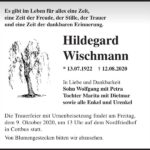 Traueranzeige Hildegard Wischmann
