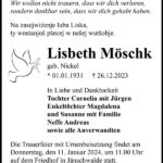 Traueranzeige Lisbeth Möschk, geb. Nickel