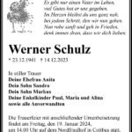 Traueranzeige Werner Schulz