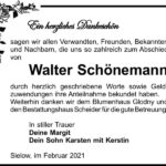 Danksagung Walter Schönemann