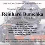 Traueranzeige Reinhard Burschka