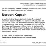 Danksagung Norbert Kupsch