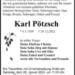 Traueranzeige Karl Pötzsch