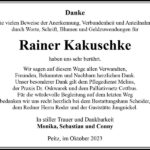 Danksagung Rainer Kakuschke