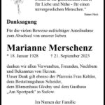Danksagung Marianne Merschenz