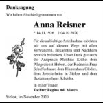 Danksagung Anna Reisner