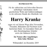 Danksagung Harry Kranke