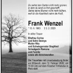 Traueranzeige Frank Wenzel