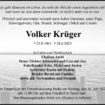 Traueranzeige Volker Krüger