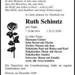 Traueranzeige Ruth Schimtz, geb. Nippe
