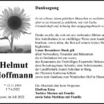 Danksagung Helmut Hoffmann
