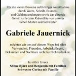 Danksagung Gabriele Jauernick