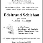 Traueranzeige Edeltraud Schichan, geb. Schenk