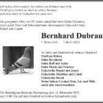 Traueranzeige Bernhard Dubrau