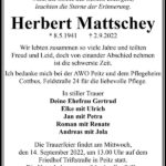 Traueranzeige Herbert Mattschey