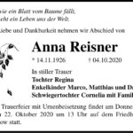 Traueranzeige Anna Reisner